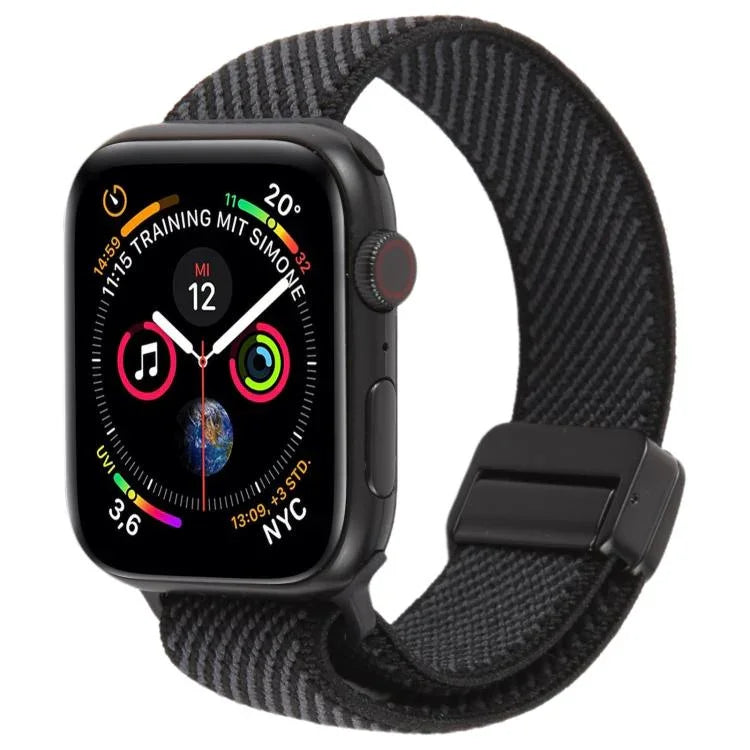สายรัดนาฬิกาไนลอนยืดหยุ่นสองสีทวิลพร้อมหัวเข็มขัดแม่เหล็ก สำหรับ Apple Watch 46mm / 49mm / 45mm / 44mm, สำหรับ Apple Watch 42mm / 41mm / 40mm / 38mm