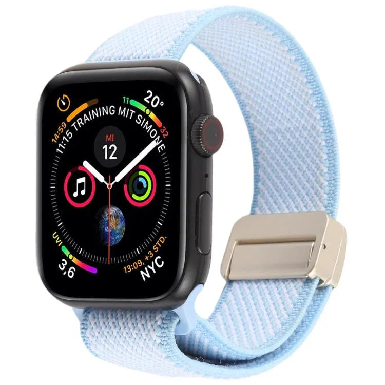 สายรัดนาฬิกาไนลอนยืดหยุ่นสองสีทวิลพร้อมหัวเข็มขัดแม่เหล็ก สำหรับ Apple Watch 46mm / 49mm / 45mm / 44mm, สำหรับ Apple Watch 42mm / 41mm / 40mm / 38mm