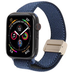 สายรัดนาฬิกาไนลอนยืดหยุ่นสองสีทวิลพร้อมหัวเข็มขัดแม่เหล็ก สำหรับ Apple Watch 46mm / 49mm / 45mm / 44mm, สำหรับ Apple Watch 42mm / 41mm / 40mm / 38mm