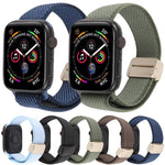 สายรัดนาฬิกาไนลอนยืดหยุ่นสองสีทวิลพร้อมหัวเข็มขัดแม่เหล็ก สำหรับ Apple Watch 46mm / 49mm / 45mm / 44mm, สำหรับ Apple Watch 42mm / 41mm / 40mm / 38mm