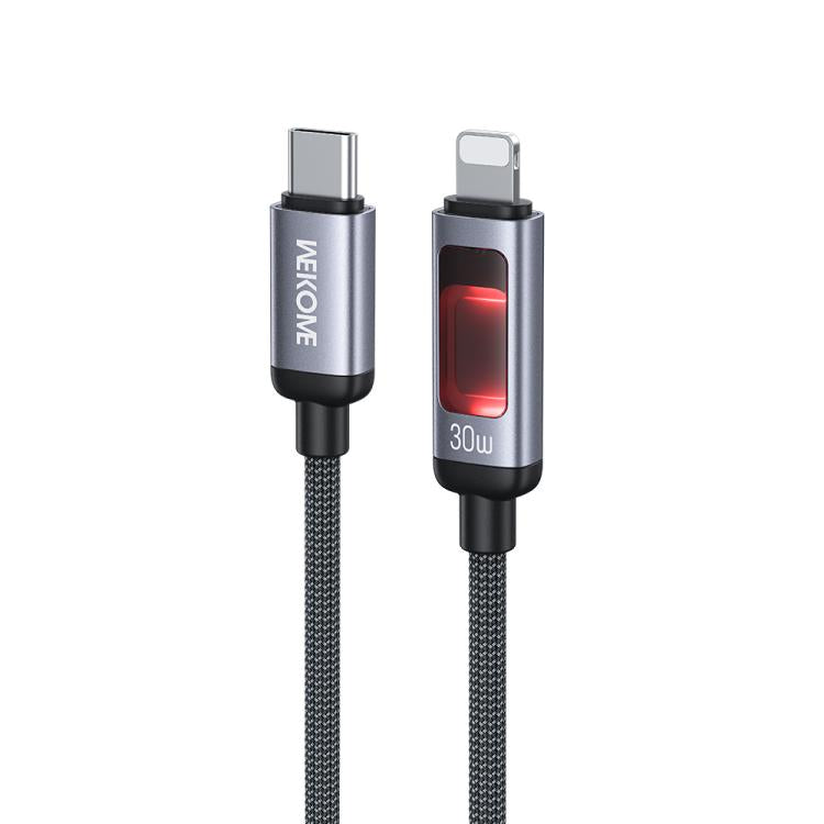 สายชาร์จข้อมูล WK WDC-109 30W จอแสดงผลดิจิทัลอัจฉริยะ Type-C เป็น 8 Pin ชาร์จเร็ว ความยาว: 1.2m, WDC-109