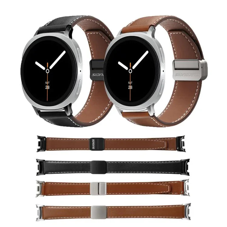 สายรัดนาฬิกาหนังแท้หัวเข็มขัดแม่เหล็ก DUX DUCIS YA Series สำหรับ Samsung Galaxy Watch8 / Watch8 Classic