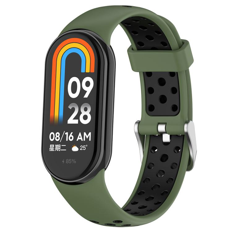 xDfind Metal Plug Two Color Silicone Watch Band, For Xiaomi Smart Band 10 / 9 / 8
