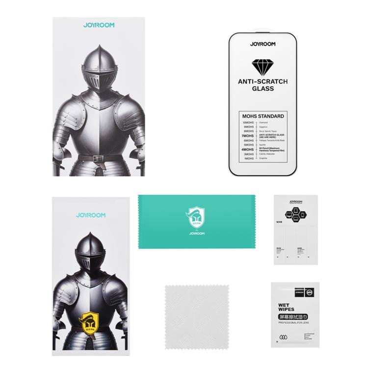 ฟิล์มกระจกนิรภัยแข็งกันรอยขีดข่วน JOYROOM Knight Series 2.5D เต็มจอ HD สำหรับ iPhone 17 Pro Max, สำหรับ iPhone 17 Pro, สำหรับ iPhone 17, สำหรับ iPhone Air, สำหรับ iPhone 16 Pro Max, สำหรับ iPhone 16 Pro, สำหรับ iPhone 16 Plus, สำหรับ iPhone 16