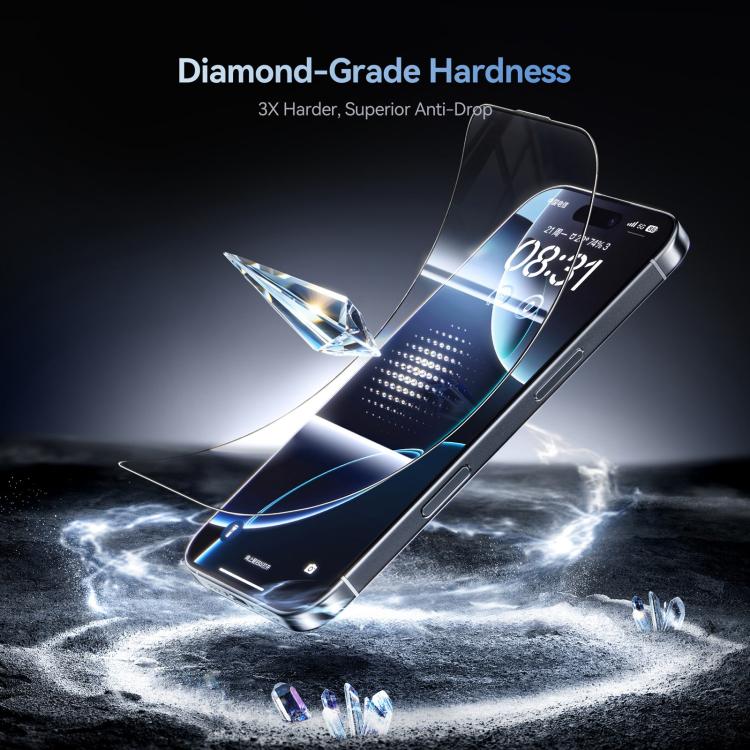 ฟิล์มกระจกนิรภัยแข็งกันรอยขีดข่วน JOYROOM Knight Series 2.5D เต็มจอ HD สำหรับ iPhone 17 Pro Max, สำหรับ iPhone 17 Pro, สำหรับ iPhone 17, สำหรับ iPhone Air, สำหรับ iPhone 16 Pro Max, สำหรับ iPhone 16 Pro, สำหรับ iPhone 16 Plus, สำหรับ iPhone 16