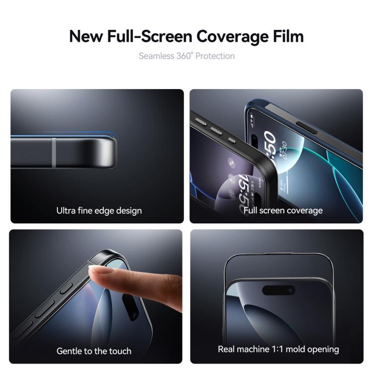 ฟิล์มกระจกนิรภัยแข็งกันรอยขีดข่วน JOYROOM Knight Series 2.5D เต็มจอ HD สำหรับ iPhone 17 Pro Max, สำหรับ iPhone 17 Pro, สำหรับ iPhone 17, สำหรับ iPhone Air, สำหรับ iPhone 16 Pro Max, สำหรับ iPhone 16 Pro, สำหรับ iPhone 16 Plus, สำหรับ iPhone 16
