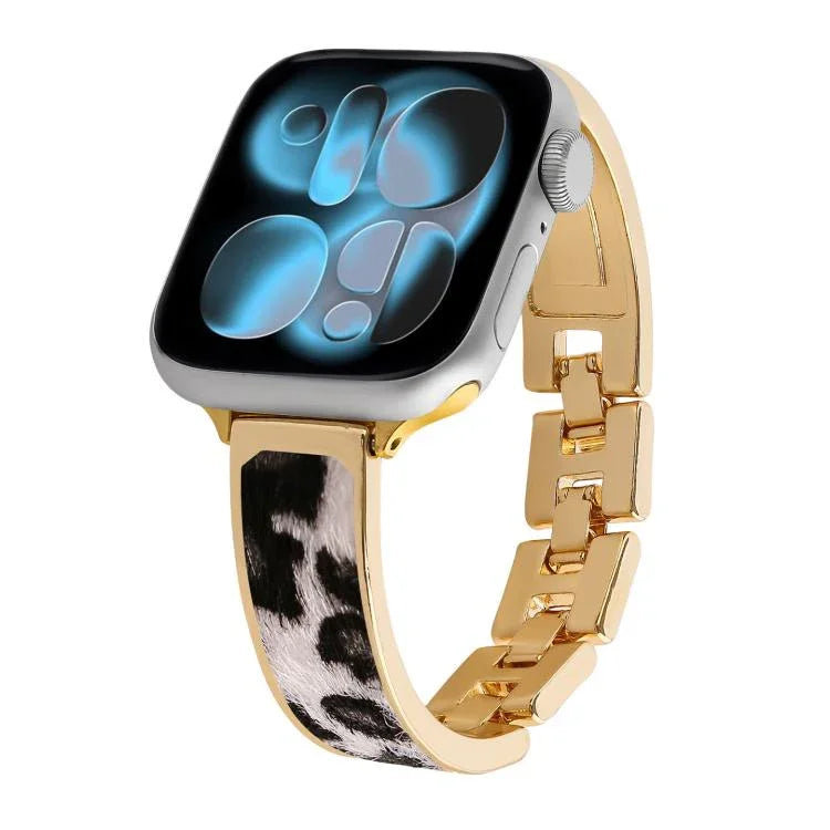 สายรัดนาฬิกาโลหะผสมลายเสือดาว สำหรับ Apple Watch 46mm / 49mm / 45mm / 44mm, สำหรับ Apple Watch 42mm / 41mm / 40mm / 38mm