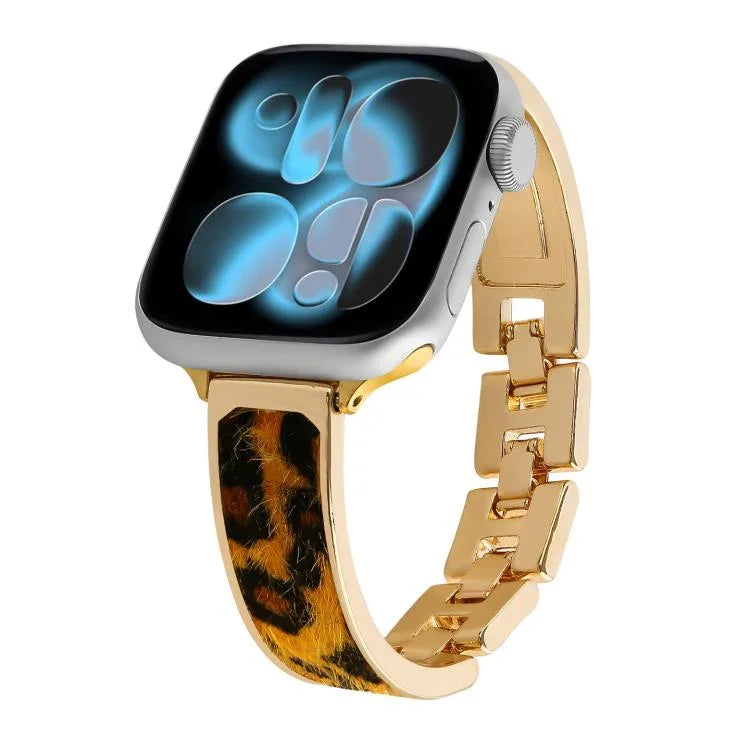 สายรัดนาฬิกาโลหะผสมลายเสือดาว สำหรับ Apple Watch 46mm / 49mm / 45mm / 44mm, สำหรับ Apple Watch 42mm / 41mm / 40mm / 38mm