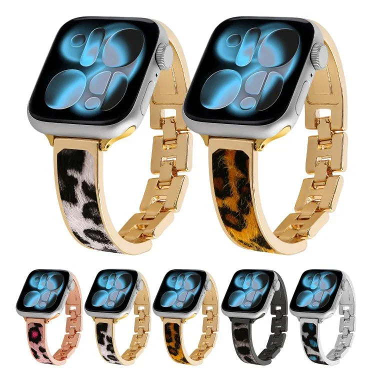 สายรัดนาฬิกาโลหะผสมลายเสือดาว สำหรับ Apple Watch 46mm / 49mm / 45mm / 44mm, สำหรับ Apple Watch 42mm / 41mm / 40mm / 38mm