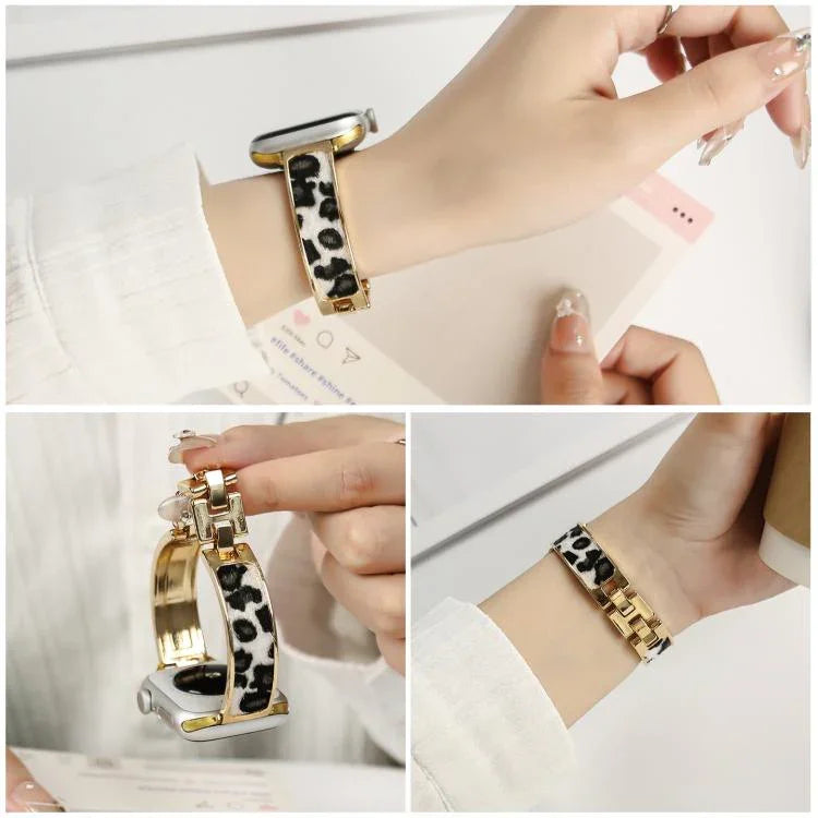 สายรัดนาฬิกาโลหะผสมลายเสือดาว สำหรับ Apple Watch 46mm / 49mm / 45mm / 44mm, สำหรับ Apple Watch 42mm / 41mm / 40mm / 38mm