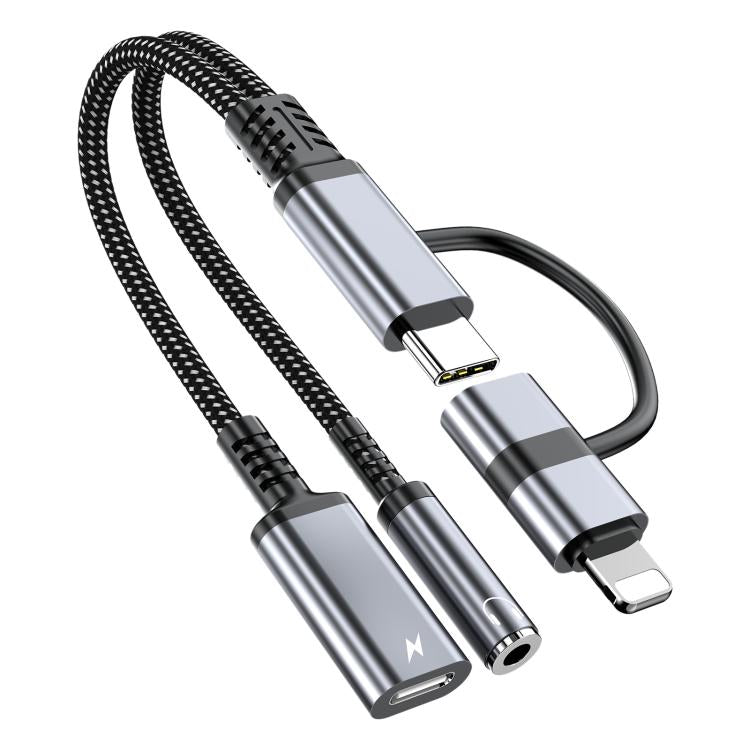 สายอะแดปเตอร์ 4 in 1 USB-C / Type-C, 8 พิน เป็น USB-C / Type-C, 3.5 มม., Type-C, 8 พิน เป็น USB-C / Type-C, 3.5 มม.