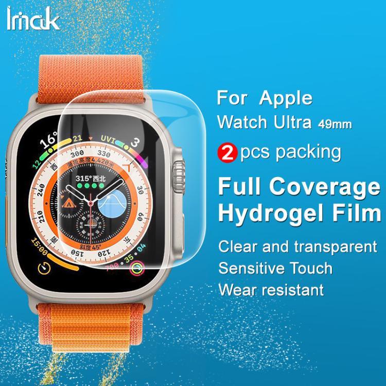 ฟิล์มกันรอยไฮโดรเจลเต็มจอแบบโค้ง imak 2 ชิ้น สำหรับ Apple Watch Ultra 1/2/3 49mm