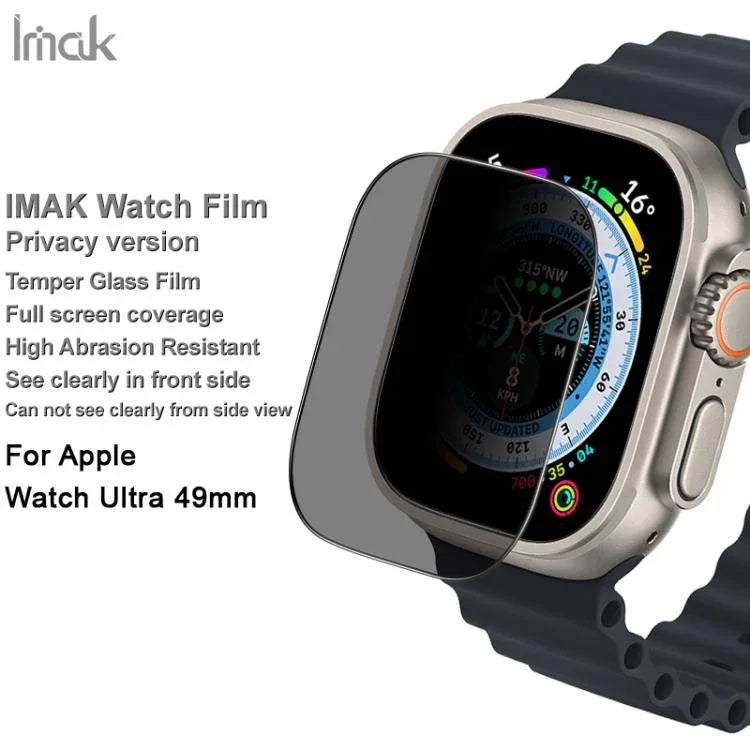 ฟิล์มกระจกนิรภัยป้องกันความเป็นส่วนตัวเต็มจอ HD imak สำหรับ Apple Watch Ultra 1/2/3 49mm