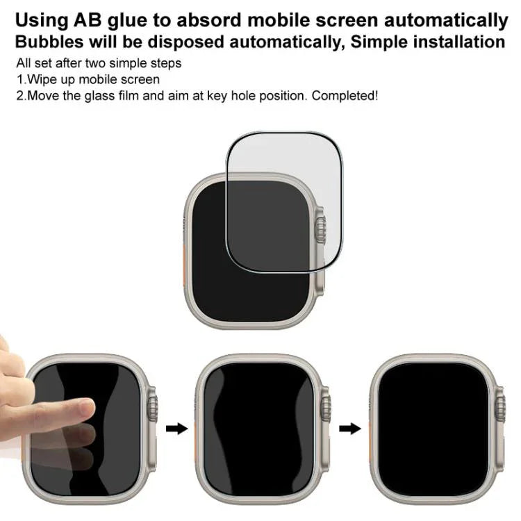 ฟิล์มกระจกนิรภัยป้องกันความเป็นส่วนตัวเต็มจอ HD imak สำหรับ Apple Watch Ultra 1/2/3 49mm
