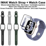 เคสและฟิล์มรวมสายซิลิโคน imak สำหรับ Apple Watch SE 1/2/3/Series 4/5/6 44mm, สำหรับ Apple Watch SE 1/2/3/Series 4/5/6 40mm