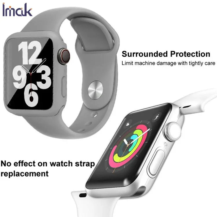 เคสและฟิล์มรวมสายซิลิโคน imak สำหรับ Apple Watch SE 1/2/3/Series 4/5/6 44mm, สำหรับ Apple Watch SE 1/2/3/Series 4/5/6 40mm