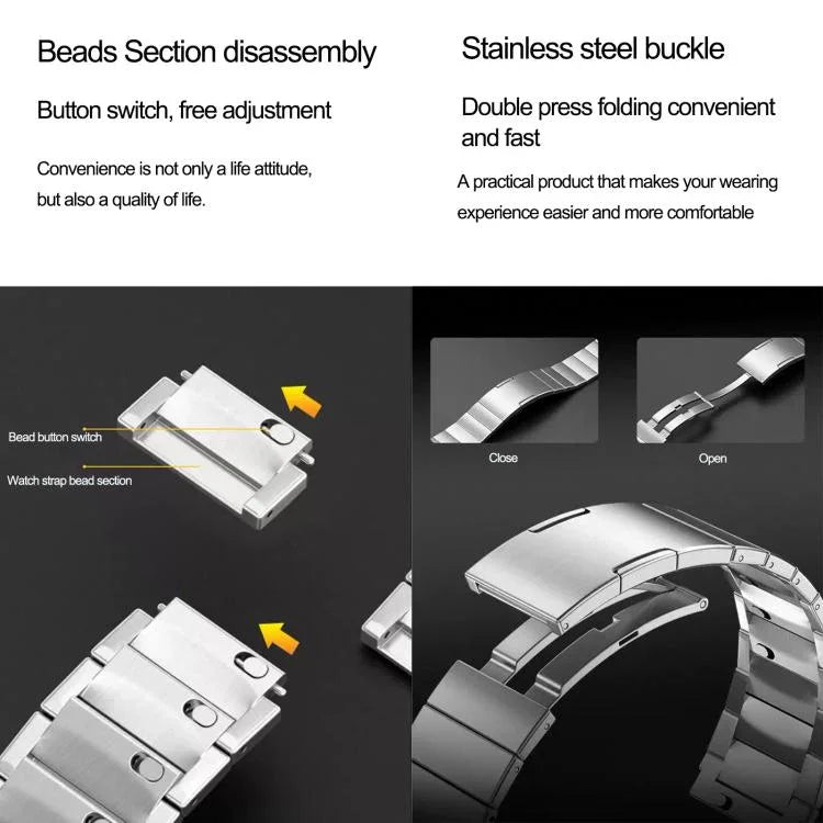 สายรัดนาฬิกาสแตนเลสสตีลแบบเม็ดเดี่ยวปลดล็อกเร็ว สำหรับ Apple Watch 46mm / 49mm / 45mm / 44mm, สำหรับ Apple Watch 42mm / 41mm / 40mm / 38mm