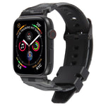 สายรัดนาฬิกาซิลิโคนลายพรางข้อต่อสีดำ xDfind สำหรับ Apple Watch 42 / 44 / 45 / 46 / 49mm, สำหรับ Apple Watch 38 / 40 / 41 / S10 42mm