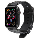 สายรัดนาฬิกาซิลิโคนลายพรางข้อต่อสีดำ xDfind สำหรับ Apple Watch 42 / 44 / 45 / 46 / 49mm, สำหรับ Apple Watch 38 / 40 / 41 / S10 42mm