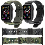 สายรัดนาฬิกาซิลิโคนลายพรางข้อต่อสีดำ xDfind สำหรับ Apple Watch 42 / 44 / 45 / 46 / 49mm, สำหรับ Apple Watch 38 / 40 / 41 / S10 42mm