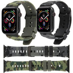 สายรัดนาฬิกาซิลิโคนลายพรางข้อต่อสีดำ xDfind สำหรับ Apple Watch 42 / 44 / 45 / 46 / 49mm, สำหรับ Apple Watch 38 / 40 / 41 / S10 42mm