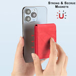 BFK29 Prismatic Embossed MagSafe Magnetic Leather Card Bag