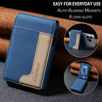 กระเป๋าใส่บัตรหนังแม่เหล็ก MagSafe ลายสี BFK28