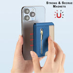 กระเป๋าใส่บัตรหนังแม่เหล็ก MagSafe ซิปลายสี BFK31