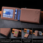 กระเป๋าใส่บัตรหนังแม่เหล็ก MagSafe ปั๊มลายปริซึม BFK32