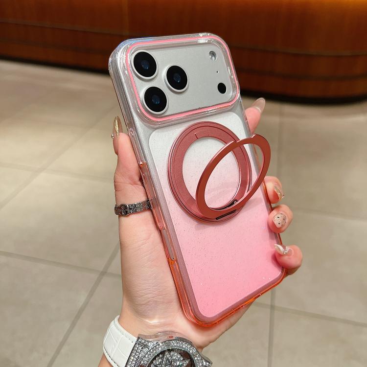 เคสโทรศัพท์ MagSafe พร้อมที่จับหมุน 360 องศาไล่ระดับสีแบบโปร่งใส สำหรับ iPhone 17 Pro Max, สำหรับ iPhone 17 Pro, สำหรับ iPhone 17, สำหรับ iPhone Air, สำหรับ iPhone 16 Pro Max, สำหรับ iPhone 16 Pro, สำหรับ iPhone 16 Plus, สำหรับ iPhone 16