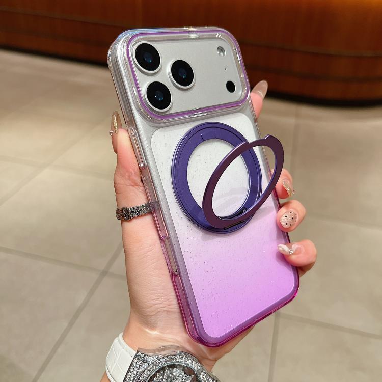 เคสโทรศัพท์ MagSafe พร้อมที่จับหมุน 360 องศาไล่ระดับสีแบบโปร่งใส สำหรับ iPhone 17 Pro Max, สำหรับ iPhone 17 Pro, สำหรับ iPhone 17, สำหรับ iPhone Air, สำหรับ iPhone 16 Pro Max, สำหรับ iPhone 16 Pro, สำหรับ iPhone 16 Plus, สำหรับ iPhone 16