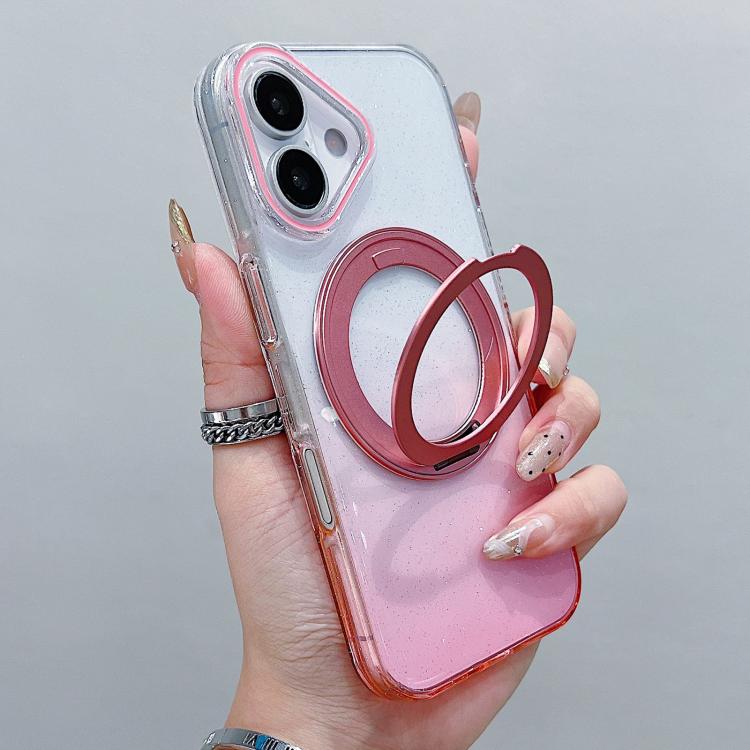 เคสโทรศัพท์ MagSafe พร้อมที่จับหมุน 360 องศาไล่ระดับสีแบบโปร่งใส สำหรับ iPhone 17 Pro Max, สำหรับ iPhone 17 Pro, สำหรับ iPhone 17, สำหรับ iPhone Air, สำหรับ iPhone 16 Pro Max, สำหรับ iPhone 16 Pro, สำหรับ iPhone 16 Plus, สำหรับ iPhone 16