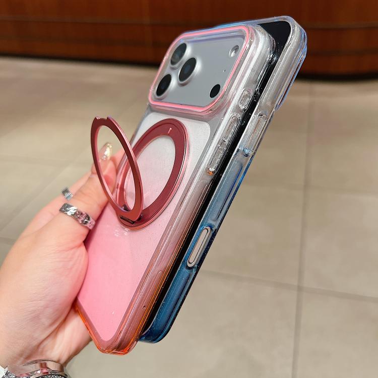 เคสโทรศัพท์ MagSafe พร้อมที่จับหมุน 360 องศาไล่ระดับสีแบบโปร่งใส สำหรับ iPhone 17 Pro Max, สำหรับ iPhone 17 Pro, สำหรับ iPhone 17, สำหรับ iPhone Air, สำหรับ iPhone 16 Pro Max, สำหรับ iPhone 16 Pro, สำหรับ iPhone 16 Plus, สำหรับ iPhone 16