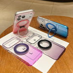 เคสโทรศัพท์ MagSafe พร้อมที่จับหมุน 360 องศาไล่ระดับสีแบบโปร่งใส สำหรับ iPhone 17 Pro Max, สำหรับ iPhone 17 Pro, สำหรับ iPhone 17, สำหรับ iPhone Air, สำหรับ iPhone 16 Pro Max, สำหรับ iPhone 16 Pro, สำหรับ iPhone 16 Plus, สำหรับ iPhone 16
