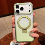 เคสโทรศัพท์ MagSafe พร้อมที่จับแหวนโลหะไล่ระดับสีแบบโปร่งใส สำหรับ iPhone 17 Pro Max, สำหรับ iPhone 17 Pro, สำหรับ iPhone 17, สำหรับ iPhone Air, สำหรับ iPhone 16 Pro Max, สำหรับ iPhone 16 Pro, สำหรับ iPhone 16 Plus, สำหรับ iPhone 16
