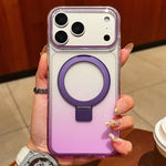 เคสโทรศัพท์ MagSafe พร้อมที่จับแหวนโลหะไล่ระดับสีแบบโปร่งใส สำหรับ iPhone 17 Pro Max, สำหรับ iPhone 17 Pro, สำหรับ iPhone 17, สำหรับ iPhone Air, สำหรับ iPhone 16 Pro Max, สำหรับ iPhone 16 Pro, สำหรับ iPhone 16 Plus, สำหรับ iPhone 16