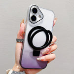 เคสโทรศัพท์ MagSafe พร้อมที่จับแหวนโลหะไล่ระดับสีแบบโปร่งใส สำหรับ iPhone 17 Pro Max, สำหรับ iPhone 17 Pro, สำหรับ iPhone 17, สำหรับ iPhone Air, สำหรับ iPhone 16 Pro Max, สำหรับ iPhone 16 Pro, สำหรับ iPhone 16 Plus, สำหรับ iPhone 16