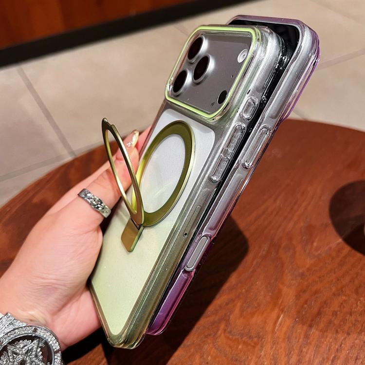 เคสโทรศัพท์ MagSafe พร้อมที่จับแหวนโลหะไล่ระดับสีแบบโปร่งใส สำหรับ iPhone 17 Pro Max, สำหรับ iPhone 17 Pro, สำหรับ iPhone 17, สำหรับ iPhone Air, สำหรับ iPhone 16 Pro Max, สำหรับ iPhone 16 Pro, สำหรับ iPhone 16 Plus, สำหรับ iPhone 16