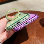 เคสโทรศัพท์ MagSafe พร้อมที่จับแหวนโลหะไล่ระดับสีแบบโปร่งใส สำหรับ iPhone 17 Pro Max, สำหรับ iPhone 17 Pro, สำหรับ iPhone 17, สำหรับ iPhone Air, สำหรับ iPhone 16 Pro Max, สำหรับ iPhone 16 Pro, สำหรับ iPhone 16 Plus, สำหรับ iPhone 16