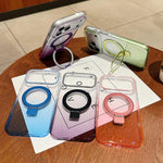 เคสโทรศัพท์ MagSafe พร้อมที่จับแหวนโลหะไล่ระดับสีแบบโปร่งใส สำหรับ iPhone 17 Pro Max, สำหรับ iPhone 17 Pro, สำหรับ iPhone 17, สำหรับ iPhone Air, สำหรับ iPhone 16 Pro Max, สำหรับ iPhone 16 Pro, สำหรับ iPhone 16 Plus, สำหรับ iPhone 16