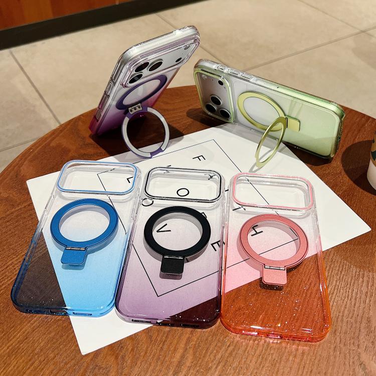 เคสโทรศัพท์ MagSafe พร้อมที่จับแหวนโลหะไล่ระดับสีแบบโปร่งใส สำหรับ iPhone 17 Pro Max, สำหรับ iPhone 17 Pro, สำหรับ iPhone 17, สำหรับ iPhone Air, สำหรับ iPhone 16 Pro Max, สำหรับ iPhone 16 Pro, สำหรับ iPhone 16 Plus, สำหรับ iPhone 16
