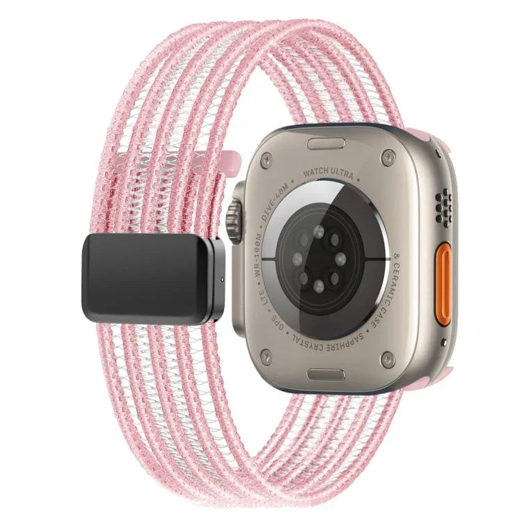 สายรัดนาฬิกาไนลอนระบายอากาศแบบเส้นปลา สำหรับ Apple Watch 46mm / 49mm / 45mm / 44mm, สำหรับ Apple Watch S11 42mm / 41mm / 40mm / 38mm