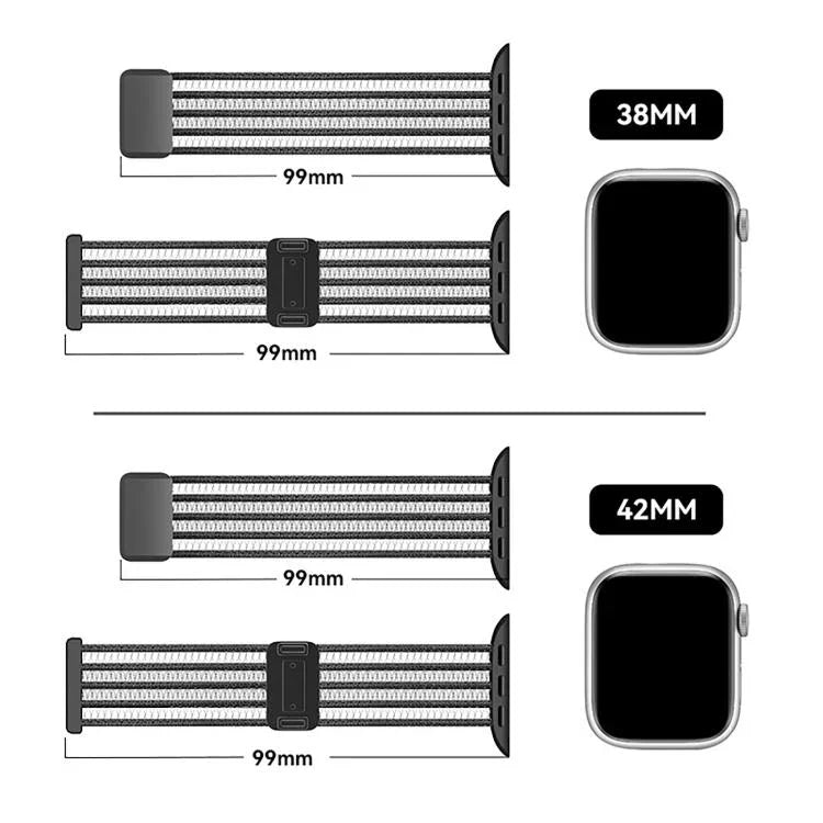 สายรัดนาฬิกาไนลอนระบายอากาศแบบเส้นปลา สำหรับ Apple Watch 46mm / 49mm / 45mm / 44mm, สำหรับ Apple Watch S11 42mm / 41mm / 40mm / 38mm