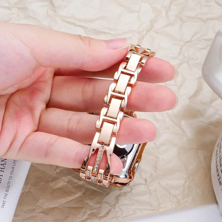 สายรัดนาฬิกาโลหะเพชรลายหมุนวน xDfind สำหรับ Apple Watch 42 / 44 / 45 / 46 / 49mm, สำหรับ Apple Watch 38 / 40 / 41 / S11 42mm