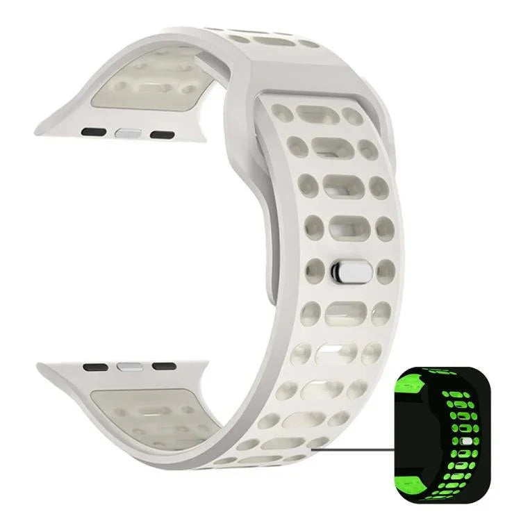 สายรัดนาฬิกาซิลิโคนสปอร์ตสองสีระบายอากาศ xDfind สำหรับ Apple Watch 46mm / 49mm / 45mm / 44mm