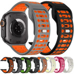 สายรัดนาฬิกาซิลิโคนสปอร์ตสองสีระบายอากาศ xDfind สำหรับ Apple Watch 46mm / 49mm / 45mm / 44mm