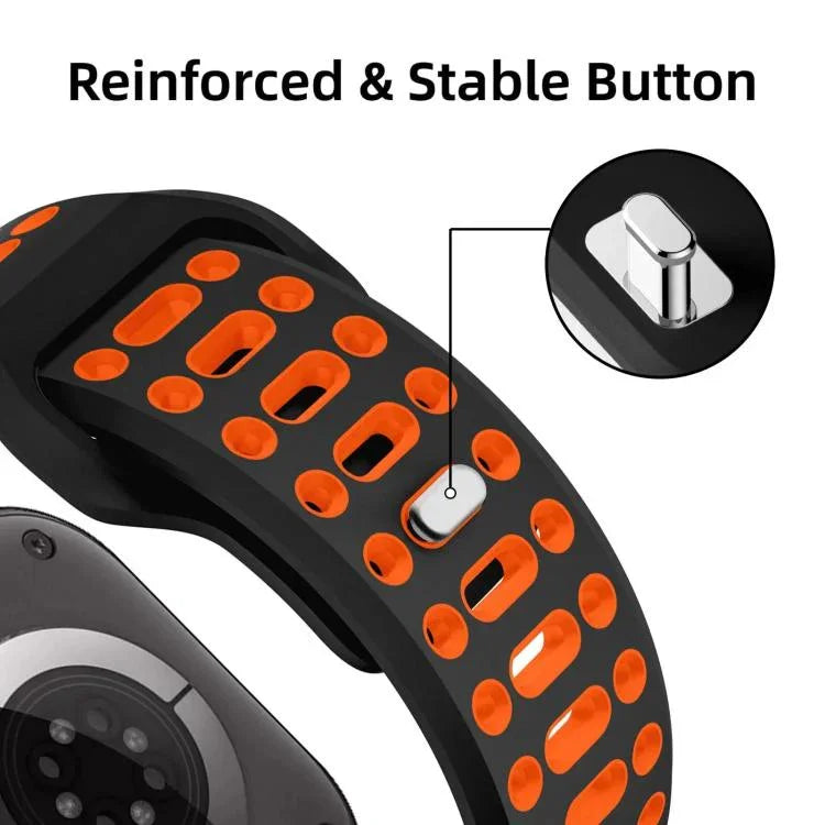 สายรัดนาฬิกาซิลิโคนสปอร์ตสองสีระบายอากาศ xDfind สำหรับ Apple Watch 46mm / 49mm / 45mm / 44mm