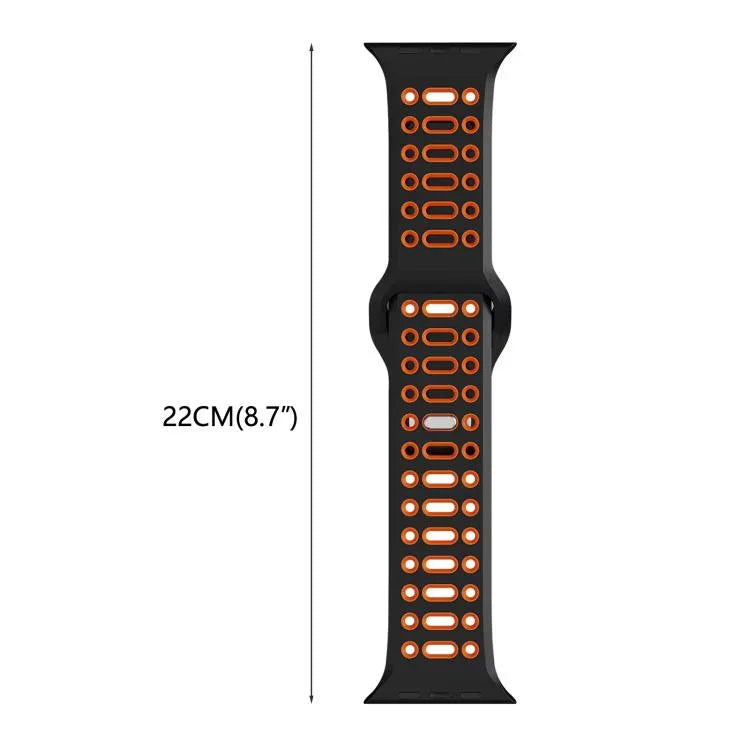 สายรัดนาฬิกาซิลิโคนสปอร์ตสองสีระบายอากาศ xDfind สำหรับ Apple Watch 46mm / 49mm / 45mm / 44mm