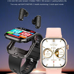 T99 สมาร์ทวอทช์หูฟังบลูทูธ 2 in 1 หน้าจอสี่เหลี่ยม 2.02 นิ้ว กันน้ำ IP67 รองรับการตรวจวัดออกซิเจนในเลือด