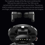 T100 สมาร์ทวอทช์หูฟังบลูทูธ 2 in 1 หน้าจอกลม 1.85 นิ้ว กันน้ำ IP67 รองรับการตรวจวัดออกซิเจนในเลือด